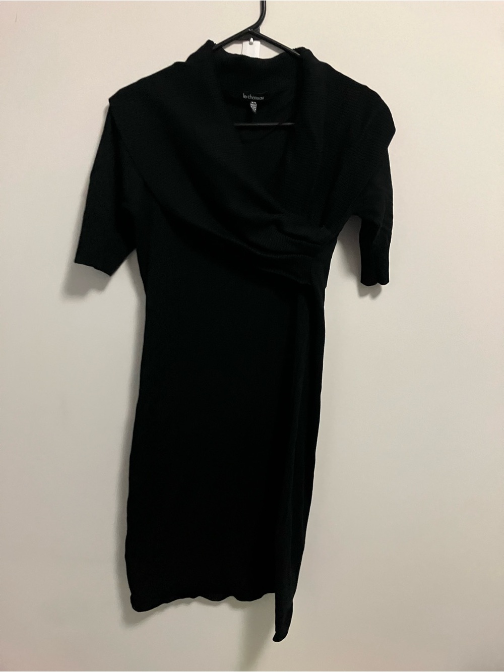 le chateau Black Elbow-length sweater dress size medium